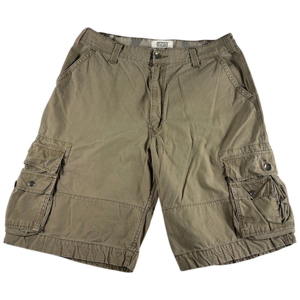 Vintage Levi's Squad Cargo Authentic Shorts Mens 38 Brown Cotton Flap Pockets